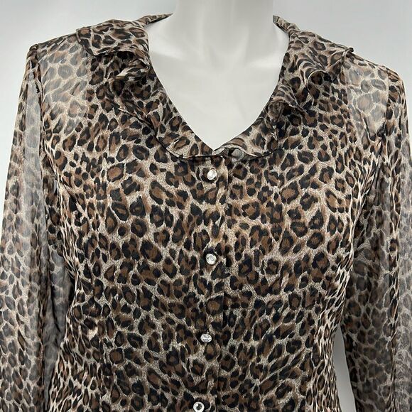 Virgo leopard print 2 piece blouse size 14 - Picture 1 of 6
